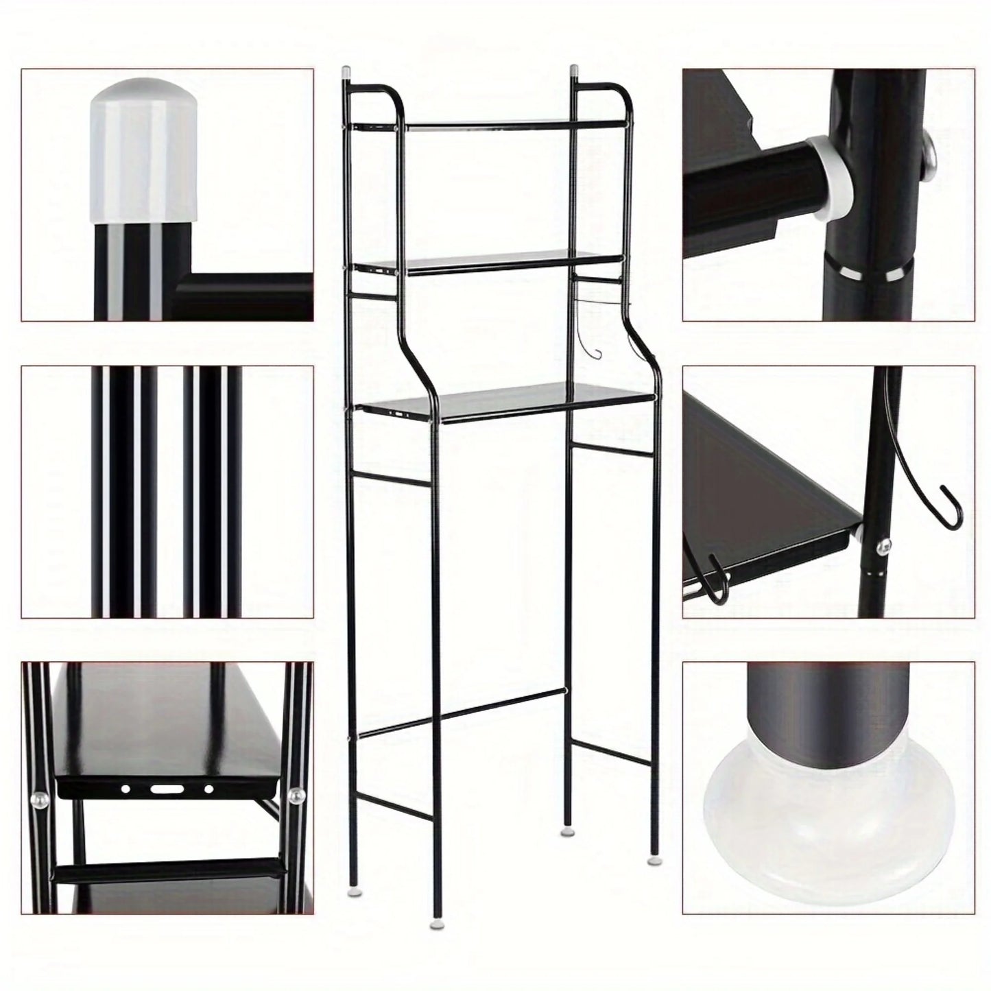 Elemore Home Freestanding Bathroom Organizer, 1-Shelf, Black