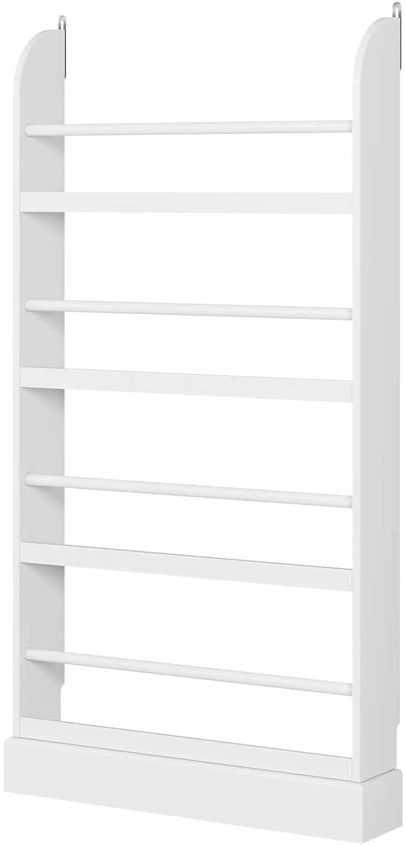 Homfa 4 Tier Kids Bookshelf, Wall Storage Bookshelf Organizer for Playroom Kids Room, White Finish
