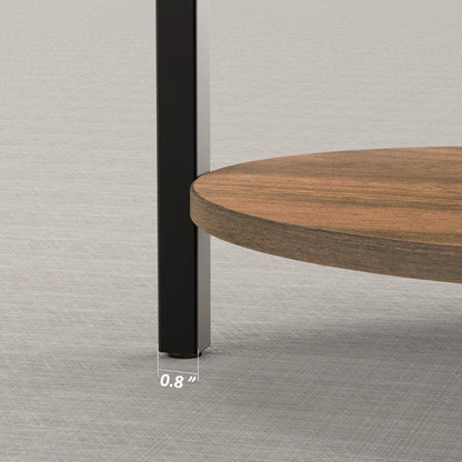 Jakwan Oval End Table with 3-Tier Storage Shelves