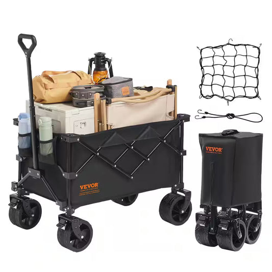 9 Cu. Ft. Steel Garden Cart Collapsible Folding Wagon 220 L Beach Folding Wagon Cart Max 330 Lbs.