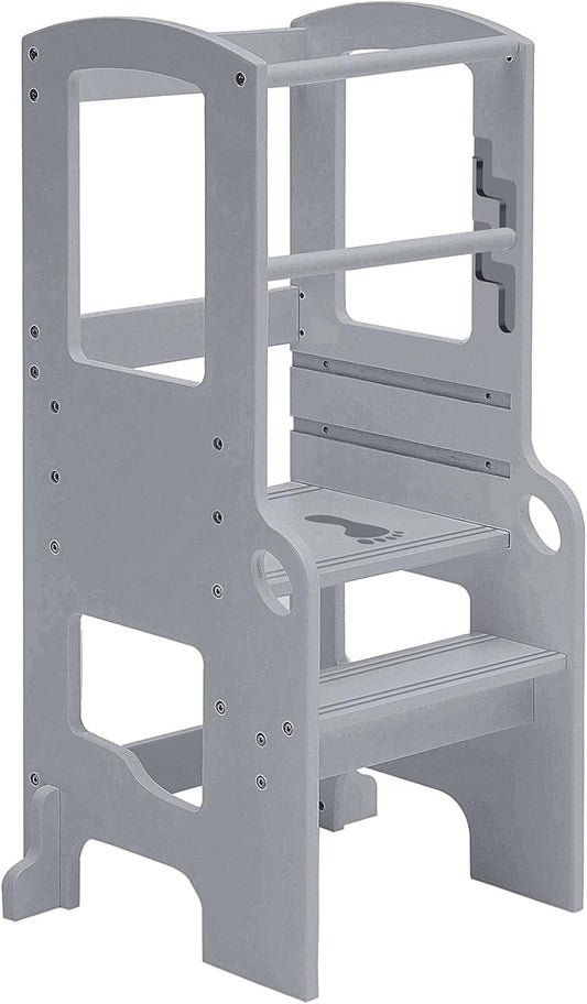 Transform Your Child's Learning Experience with Our Adjustable Bamboo Step Stool - Perfect for Kitchen, Bathroom, and More!