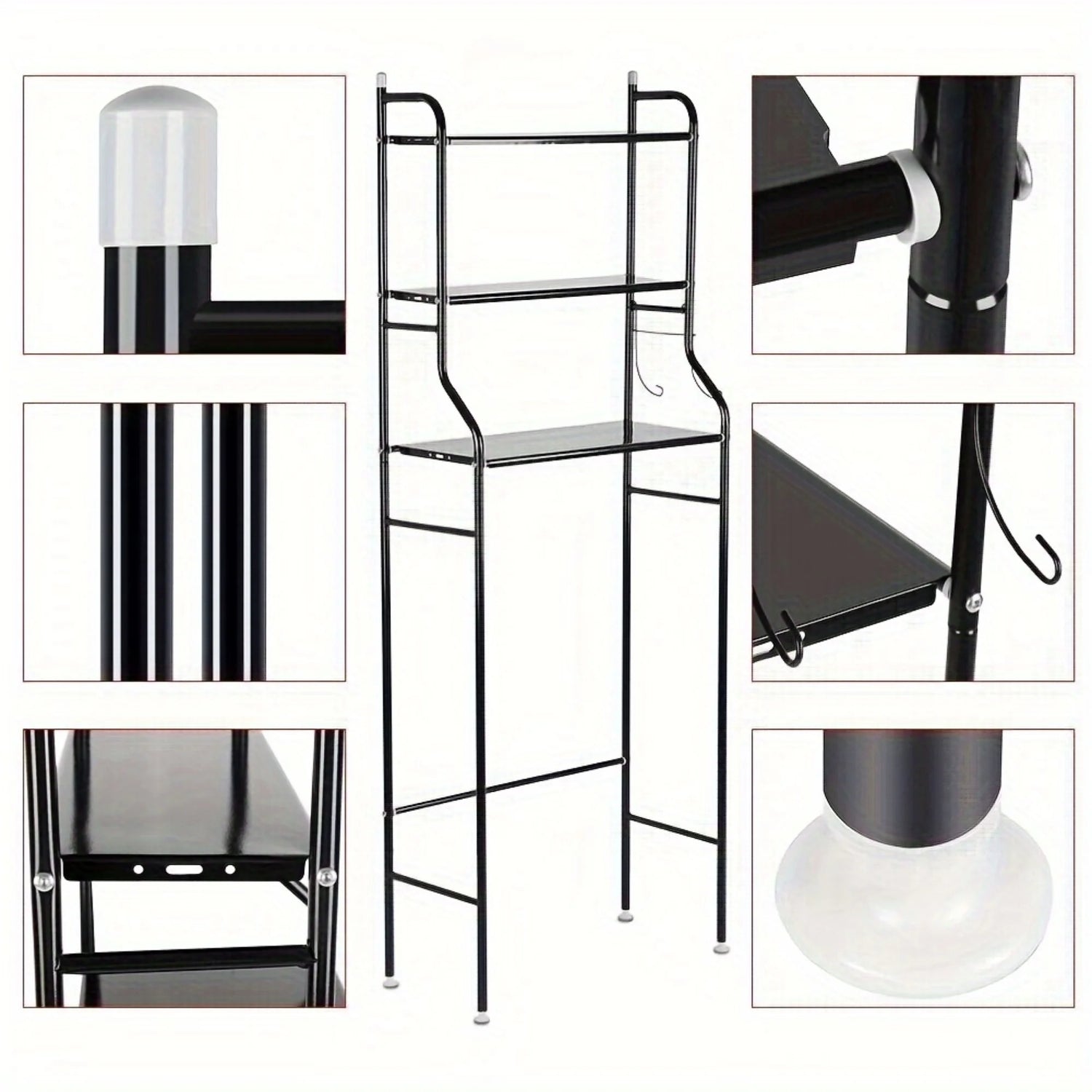 Elemore Home Freestanding Bathroom Organizer, 1-Shelf, Black